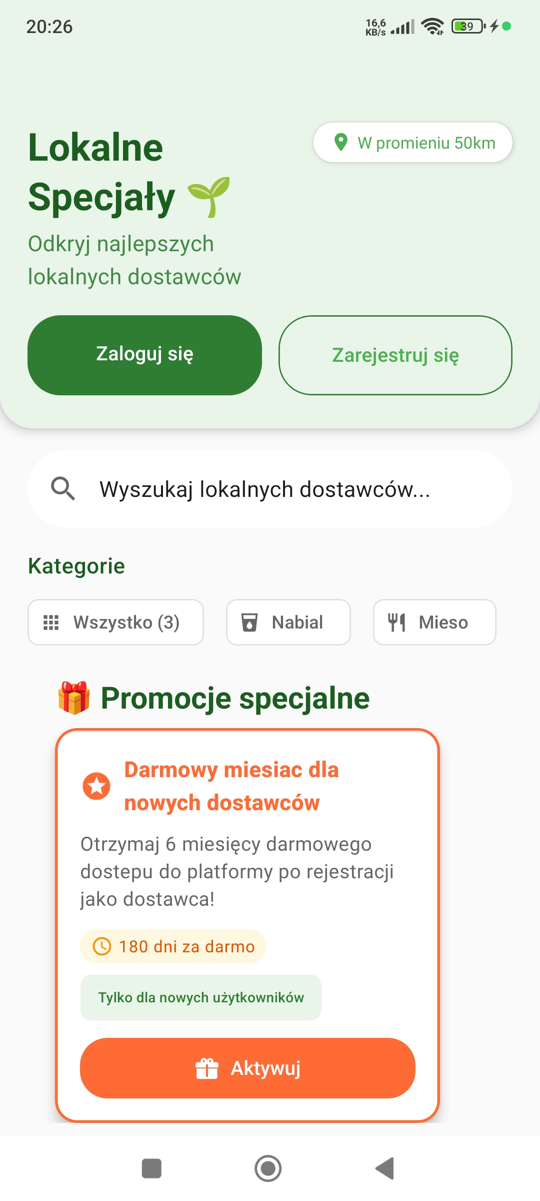 Aplikacja Lokalne Specjały